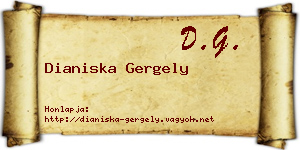 Dianiska Gergely névjegykártya